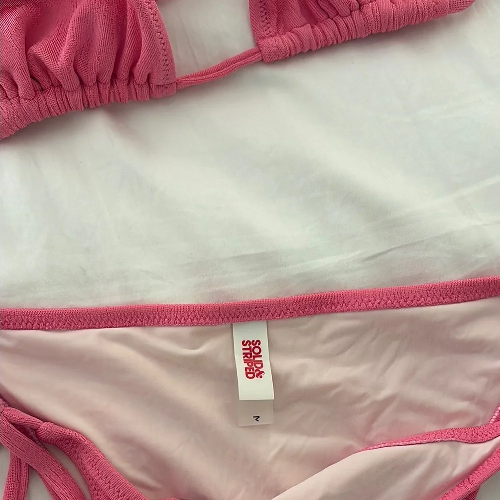 SOLID & STRIPED iris bikini set in watermelon - Picture 3 of 4